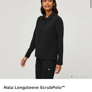 NWT Figs Nala Longsleeve Scrub Top (Black)
